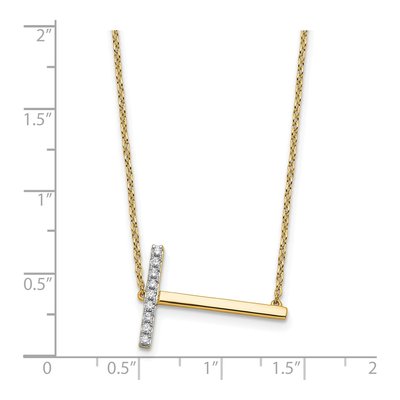 14K Yellow Gold 1/10 ct tw Diamond Initial T Necklace – view 3