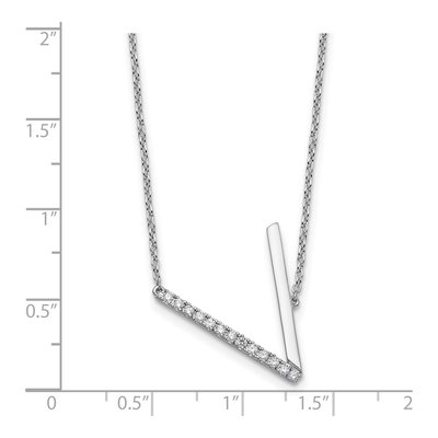 14K White Gold 1/7 ct tw Diamond Initial V Necklace – view 4