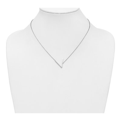 14K White Gold 1/7 ct tw Diamond Initial V Necklace – view 5