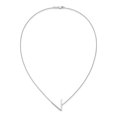 14K White Gold 1/7 ct tw Diamond Initial V Necklace – view 6