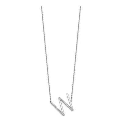 14K White Gold 0.29 ct tw Diamond Initial W Necklace – view 3