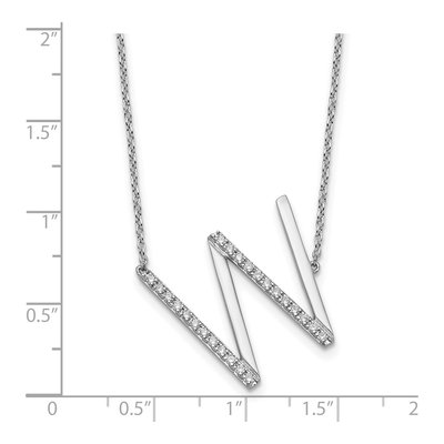 14K White Gold 0.29 ct tw Diamond Initial W Necklace – view 4