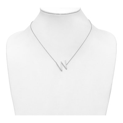 14K White Gold 0.29 ct tw Diamond Initial W Necklace – view 5
