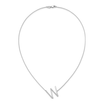 14K White Gold 0.29 ct tw Diamond Initial W Necklace – view 6