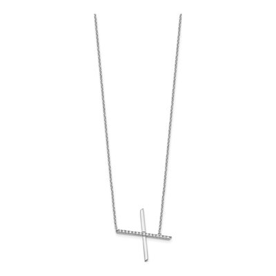 14K White Gold 1/6 ct tw Diamond Initial X Necklace – view 3