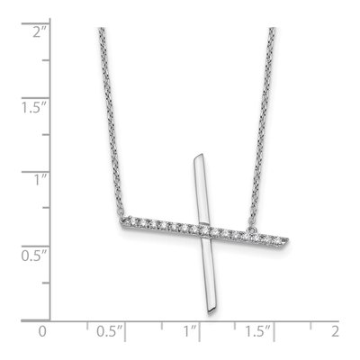 14K White Gold 1/6 ct tw Diamond Initial X Necklace – view 4