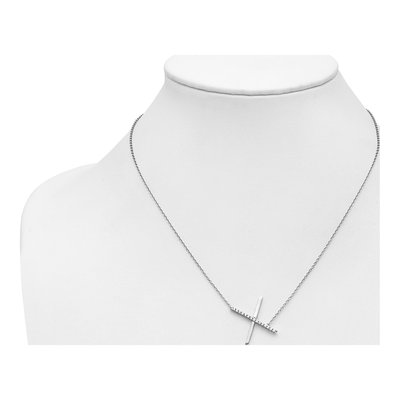 14K White Gold 1/6 ct tw Diamond Initial X Necklace – view 5