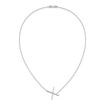 14K White Gold 1/6 ct tw Diamond Initial X Necklace – view 6