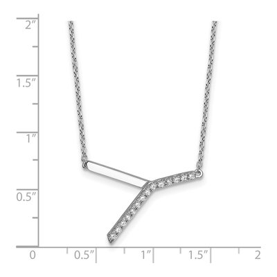 14K White Gold 1/6 ct tw Diamond Initial Y Necklace – view 4