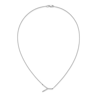 14K White Gold 1/6 ct tw Diamond Initial Y Necklace – view 6