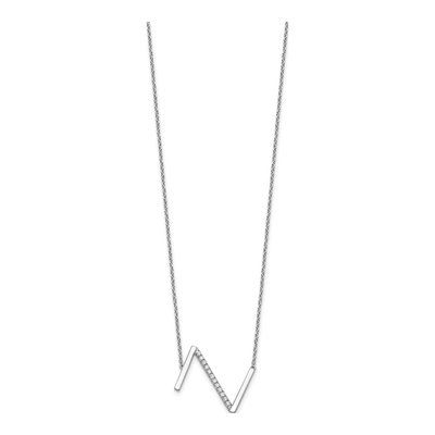 14K White Gold 1/7 ct tw Diamond Initial Z Necklace – view 3