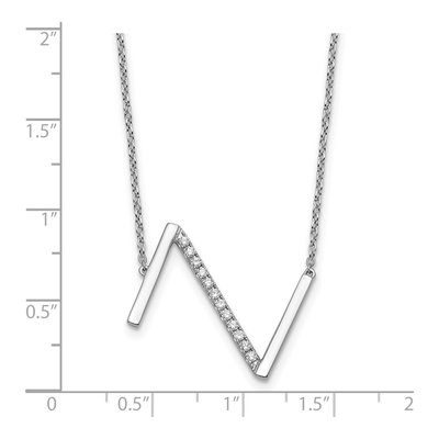 14K White Gold 1/7 ct tw Diamond Initial Z Necklace – view 4