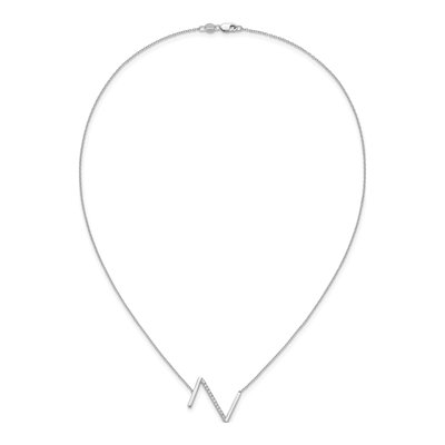 14K White Gold 1/7 ct tw Diamond Initial Z Necklace – view 6