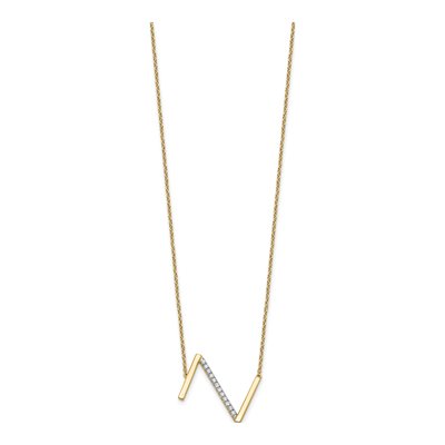 14K Yellow Gold 1/7 ct tw Diamond Initial Z Necklace – view 2