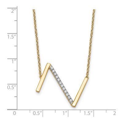 14K Yellow Gold 1/7 ct tw Diamond Initial Z Necklace – view 3
