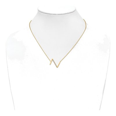 14K Yellow Gold 1/7 ct tw Diamond Initial Z Necklace – view 4