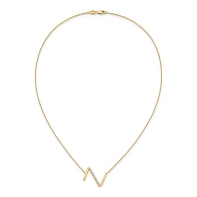 14K Yellow Gold 1/7 ct tw Diamond Initial Z Necklace – view 5