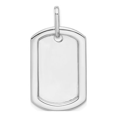 14K White Gold 0.55 ct tw Personalized Diamond Dog Tag Charm – view 3