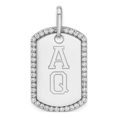 14K White Gold 0.55 ct tw Personalized Diamond Dog Tag Charm – view 4