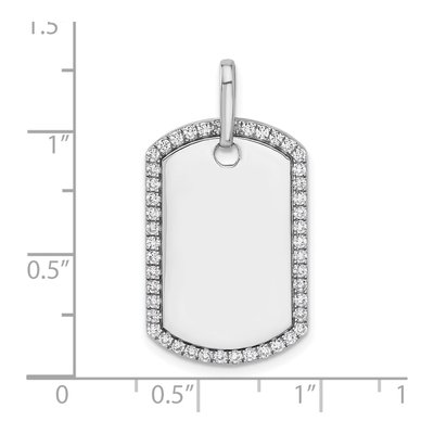 14K White Gold 0.55 ct tw Personalized Diamond Dog Tag Charm – view 8
