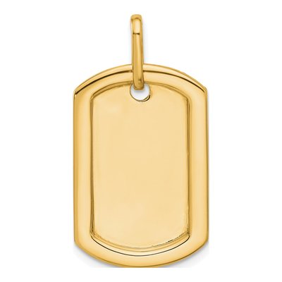 14K Yellow Gold 0.55 ct tw Personalized Diamond Dog Tag Charm – view 3