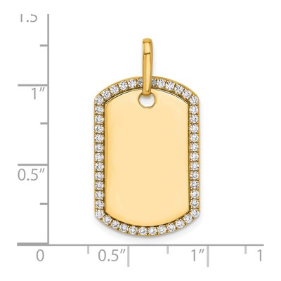 14K Yellow Gold 0.55 ct tw Personalized Diamond Dog Tag Charm – view 8