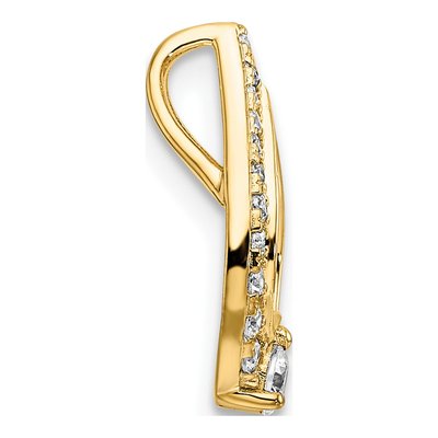 14K Yellow Gold 1/4 ct tw Diamond Teardrop Slide Pendant – view 2
