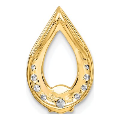 14K Yellow Gold 1/4 ct tw Diamond Teardrop Slide Pendant – view 3