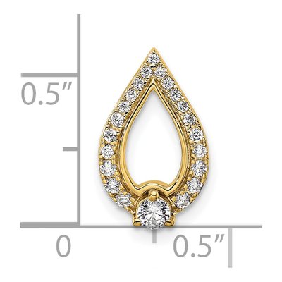 14K Yellow Gold 1/4 ct tw Diamond Teardrop Slide Pendant – view 4