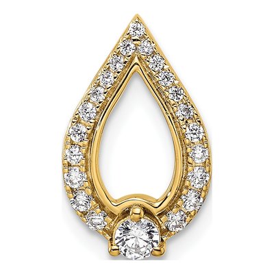 14K Yellow Gold 1/4 ct tw Diamond Teardrop Slide Pendant