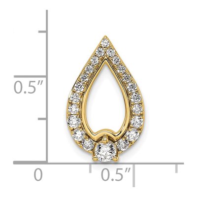 14K Yellow Gold 1/2 ct tw Diamond Teardrop Slide Pendant – view 4