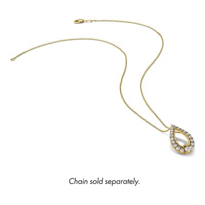 14K Yellow Gold 1/2 ct tw Diamond Teardrop Slide Pendant – view 5