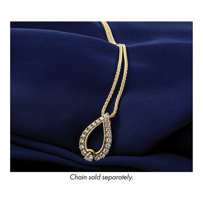 14K Yellow Gold 1/2 ct tw Diamond Teardrop Slide Pendant – view 6