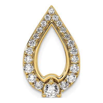 14K Yellow Gold 1/2 ct tw Diamond Teardrop Slide Pendant