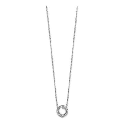 14K White Gold 1/4 ct tw Diamond Swirl Necklace – view 2