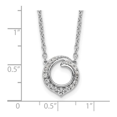 14K White Gold 1/4 ct tw Diamond Swirl Necklace – view 3
