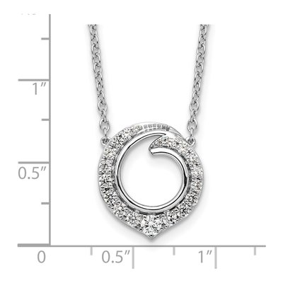 14K White Gold 1/2 ct tw Diamond Swirl Necklace – view 4