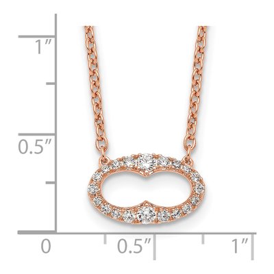 14K Rose Gold 1/4 ct tw Diamond Oval 18-inch Necklace – view 3