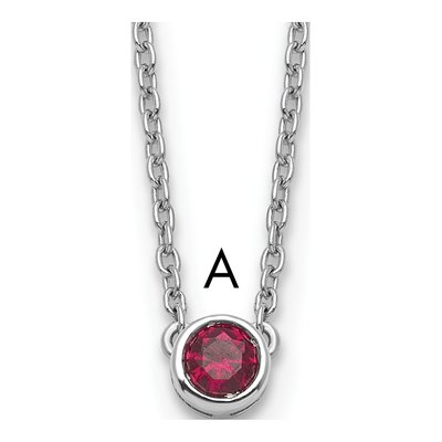 14K White Gold Personalized Birthstone Necklace