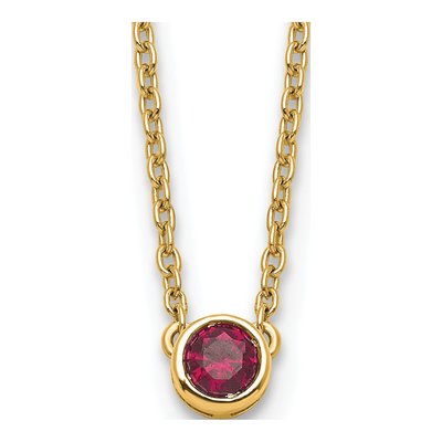 14K Yellow Gold Family Birthstone Necklace