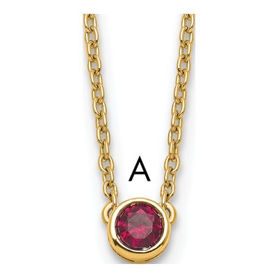 14K Yellow Gold Personalized Birthstone Necklace