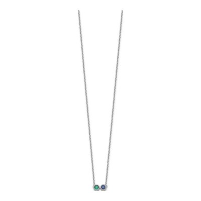 14K White Gold Family Birthstone Necklace – view 3