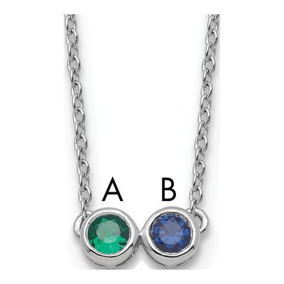 14K White Gold Family Birthstone Necklace – view 5