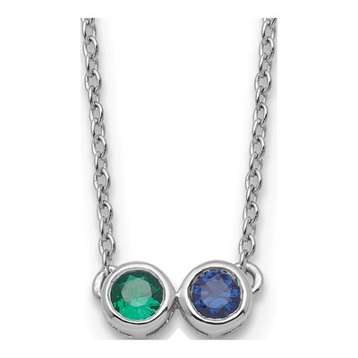 14K White Gold Family Birthstone Necklace