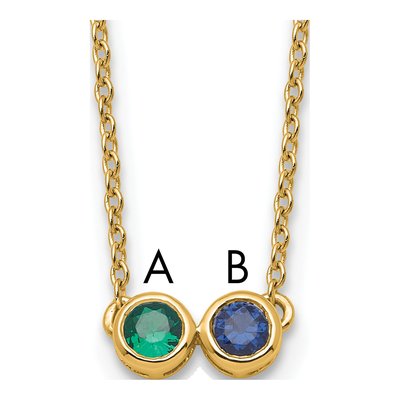 14K Yellow Gold 2-Stone Family Necklace – view 2