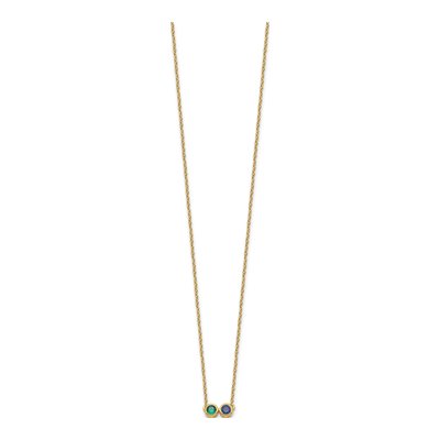 14K Yellow Gold 2-Stone Family Birthstone Necklace – view 3