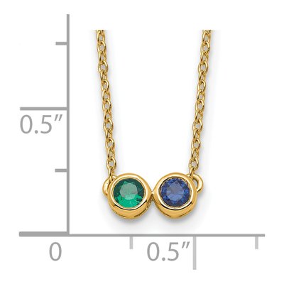 14K Yellow Gold 2-Stone Family Birthstone Necklace – view 4