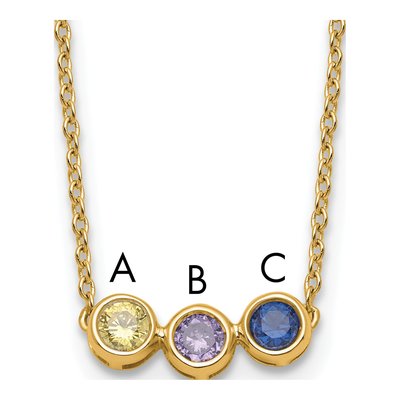 14K Yellow Gold 3-Stone Family Pendant – view 2