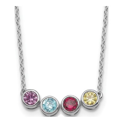 14K White Gold Family Necklace – view 3