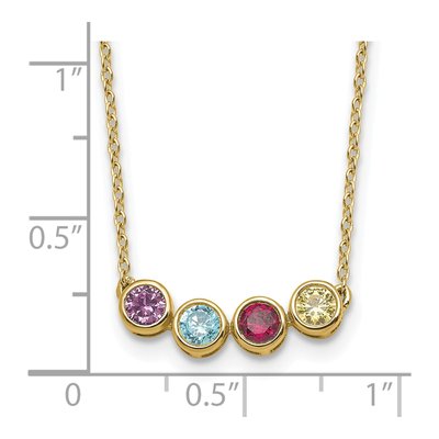 14K Yellow Gold 4-Stone Family Birthstone Necklace – view 4